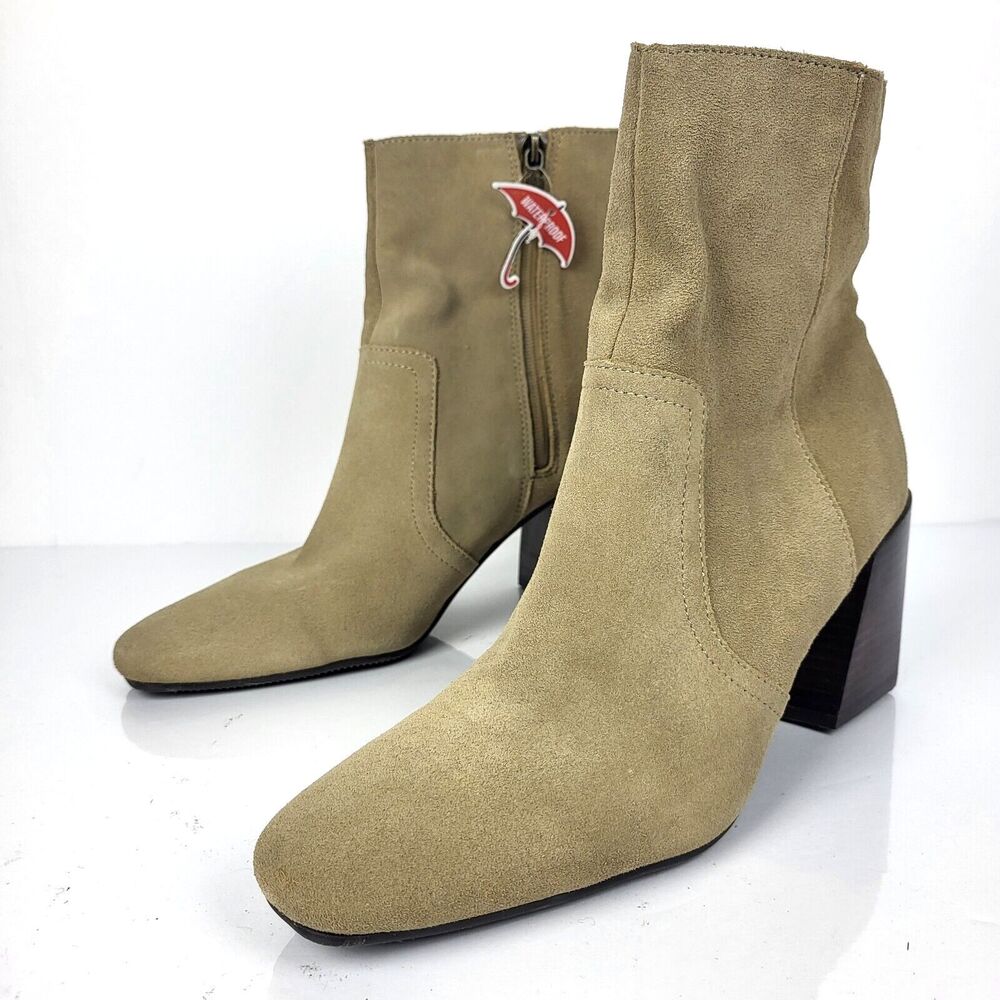 Blondo Sadie Ankle Boot Taupe Suede Waterproof Size 11 M